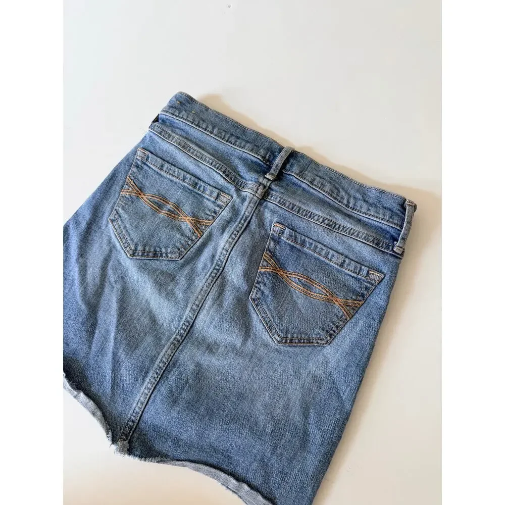 Abercrombie Kids Girls Distressed Denim Skirt 11/12